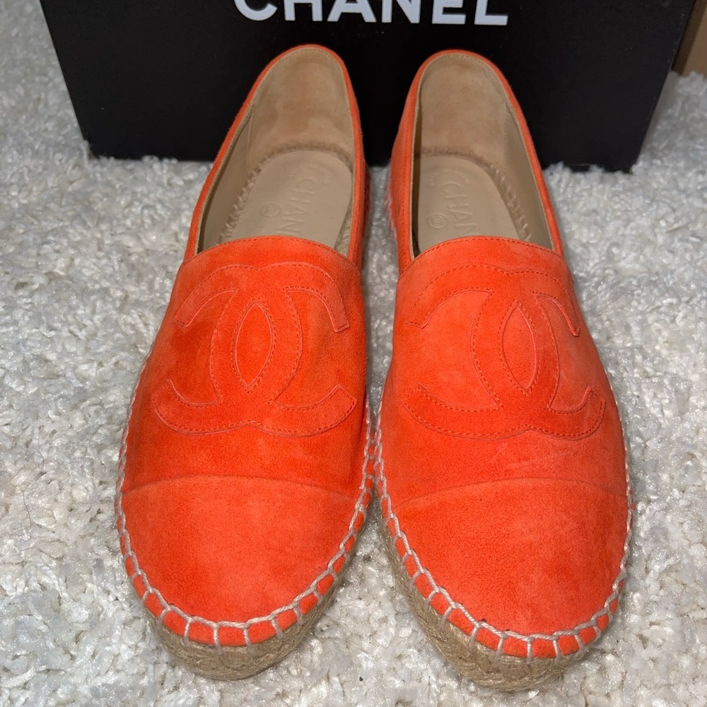 CHANEL Espadrilles Orange Suede